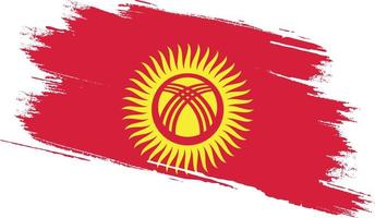 bandeira do quirguistão com textura grunge vetor