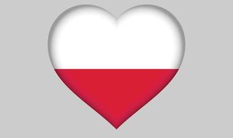 coração da bandeira da polônia vetor