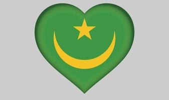 coração da bandeira da Mauritânia vetor