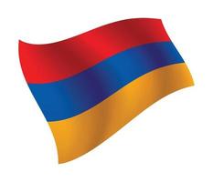 bandeira da armênia acenando ilustração vetorial isolada vetor