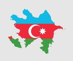 mapa e bandeira do azerbaijão vetor
