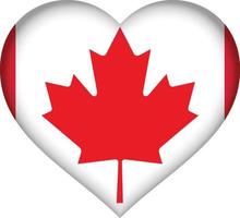 coração da bandeira do canadá vetor