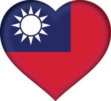 coração de bandeira de taiwan vetor