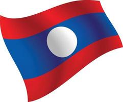 bandeira do laos acenando ilustração vetorial isolada vetor
