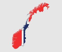 mapa e bandeira da Noruega vetor