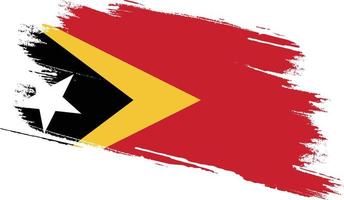 bandeira de timor leste com textura grunge vetor