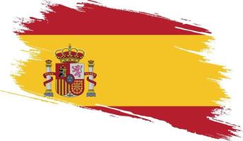 bandeira da espanha com textura grunge vetor