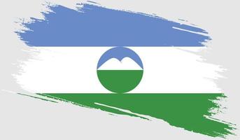 bandeira de kabardino balkaria com textura grunge vetor