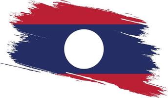 bandeira do laos com textura grunge vetor