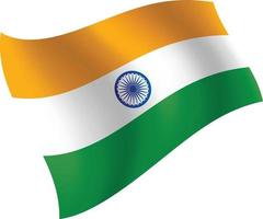 bandeira da índia acenando ilustração vetorial isolada vetor