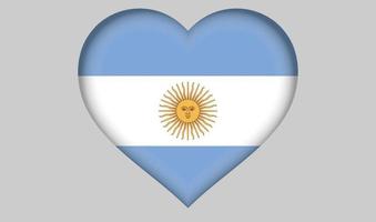 coração bandeira argentina vetor