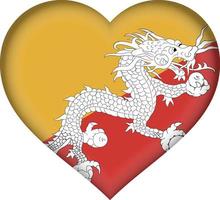 coração da bandeira do Butão vetor