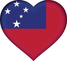 coração de bandeira de samoa vetor