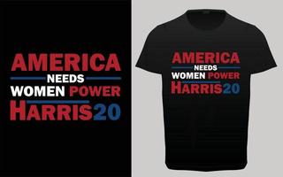 design de t-shirt de tipografia de eleição de presidente dos eua, citações de mulheres, recursos de t-shirt, elementos gráficos, vetor