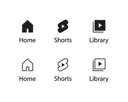 vetor de símbolo de ícone de casa, shorts e biblioteca