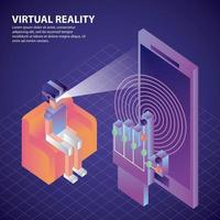 realidade virtual isométrica vetor