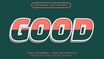 bom efeito de texto 3d de cor retrô e efeito de texto editável
