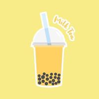 leite bolha chá vetor bebida copo de tapioca. boba bubble tea pérola taiwan bebida tailandesa tapioca.