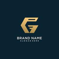 logotipo da letra g com conceito criativo dourado moderno para empresa ou pessoa premium vector parte 6