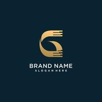 logotipo da letra g com conceito criativo dourado moderno para empresa ou pessoa premium vector parte 8