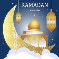 ilustração vetorial gráfico personagem de desenho animado do ramadan kareem vetor