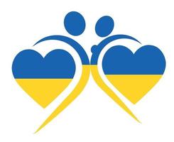 design ucrânia emblema nacional europa bandeira corações abstrato símbolo ilustração vetorial vetor