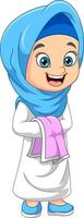 desenhos animados linda mulher muçulmana em pé vetor
