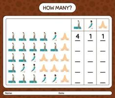 quantos jogo de contagem com ícone do ramadã. planilha para crianças pré-escolares, folha de atividades para crianças, planilha para impressão vetor