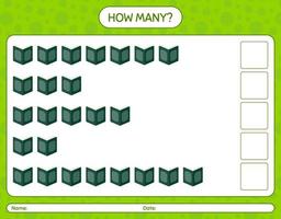 quantos jogo de contagem com o Alcorão. planilha para crianças pré-escolares, folha de atividades para crianças, planilha para impressão vetor