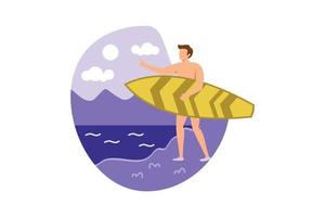 ilustração de atividades de praia de verão inspiração de design exclusivo vetor