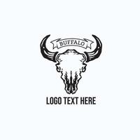 inspiração de design de logotipo exclusivo de búfalo vetor