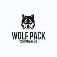 inspiração de design de logotipo exclusivo wolf pack vetor