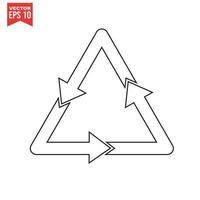 reciclar o símbolo de reciclagem do ícone. ilustração vetorial. isolado no fundo branco. vetor