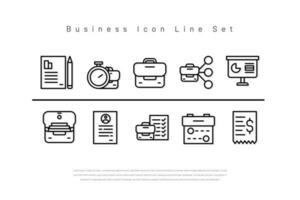 Versão de linha de conjunto de ícones de negócios vetor