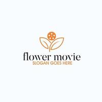 inspiração de design de logotipo exclusivo de filme de flores vetor