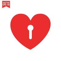 ícone de coração vermelho sobre fundo branco. amo a ilustração do coração do logotipo. vetor