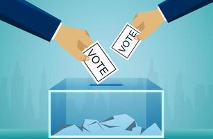 Mão política de votação segurando o conceito de eleição
