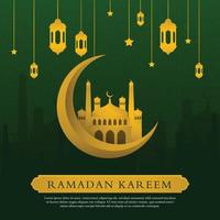 design de fundo islâmico ramadan kareem com uso de estilo moderno e árabe para conteúdo de mídia social e anúncios de banner vetor