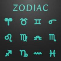 Conjunto de signos do zodíaco astrologia brilhante