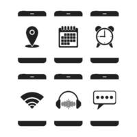 Ícones de aplicativos para smartphones vetor