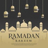 design de fundo islâmico ramadan kareem com uso de estilo moderno e árabe para conteúdo de mídia social e anúncios de banner vetor