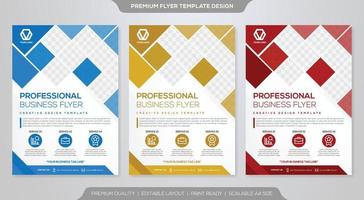 conjunto de design de modelo de folheto de negócios com conceito abstrato e layout minimalista vetor