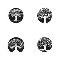 conjunto de ícone de vetor de modelo de logotipo de árvore