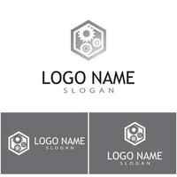 engrenagem logotipo modelo vetorial ícone ilustração design