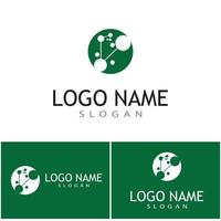 molécula símbolo logotipo modelo ilustração vetorial design vetor