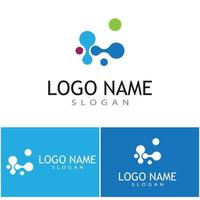 molécula símbolo logotipo modelo ilustração vetorial design vetor