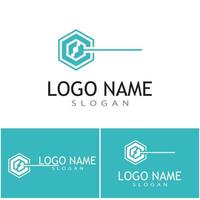 molécula símbolo logotipo modelo ilustração vetorial design vetor