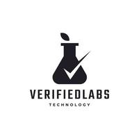 laboratório de laboratório verificar inspiração de design de vetor de logotipo verificado