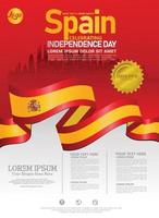 modelo de design moderno do dia nacional da espanha. design para pôster, folheto, base e outros usuários vetor