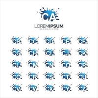 splash brush vector letter ca - cz logo vector illustration 10 eps